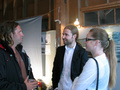 Mr Judd Tinius, owner of the yacht Galatea, discussing with Arja Lappalainen and Mika Väisänen