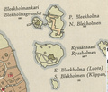 Blekholmen 1925. Veistämöt ovat valloittaneet saaren.Blekholm 1909. NJK:n nykyinen talo rakennettiin 1900 ja se näkyy kartassa. Helsingin kaupunginarkisto, kaupunkisuunnitteluvirasto, asemakaavaosaston arkisto. Osa kartasta