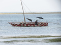 Colourfully painted outrigger boat, used for turist sailing