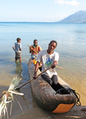 Fishermen arrived on shore